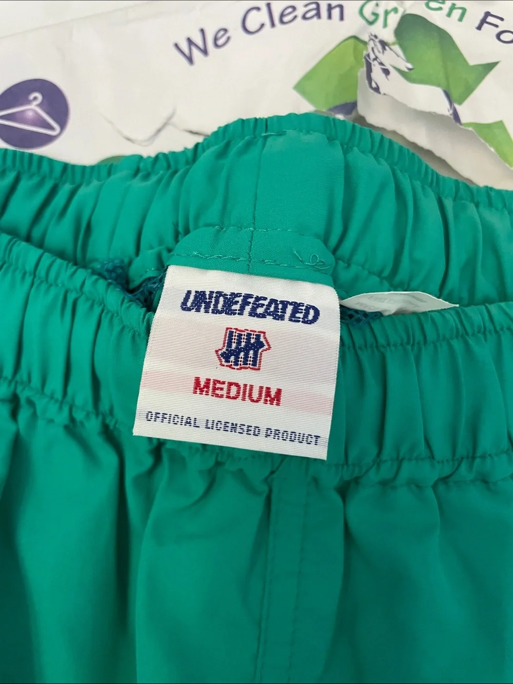 Undefeated Teal Green Mens Athletic Shorts
